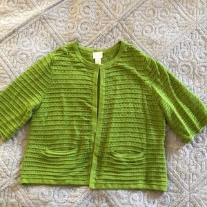 Cropped cardigan with 3/4 sleeves